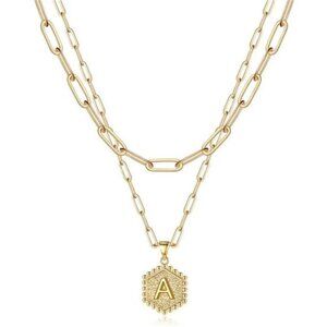 Fall Gift Dainty Gold Necklace for‎ Women 14K Solid Gold Over Layering Necklaces